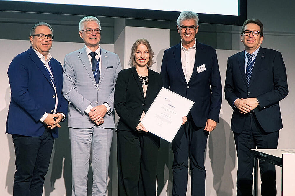 V. l. n. r.: Prof. Dr. Matthias Münzberg, Prof. Dr. Dirk Stengel, Dr. Cosima Prahm, Prof. Dr. Paul A. Grützner, Prof. Dr. Frank Hildebrand
