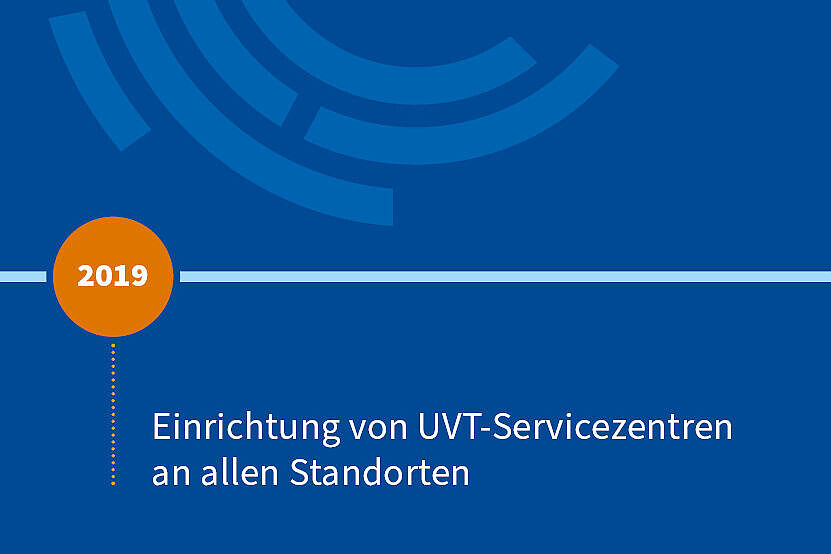 2019: Einrichtung von UVT-Servicezentren an allen Standorten